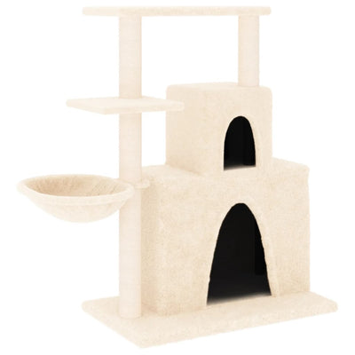 vidaXL Cat Tree with Sisal Scratching Posts Cream 166 cm