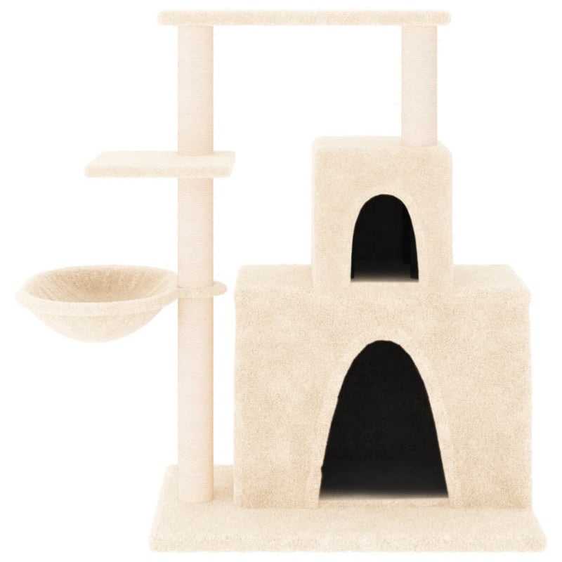 vidaXL Cat Tree with Sisal Scratching Posts Cream 166 cm