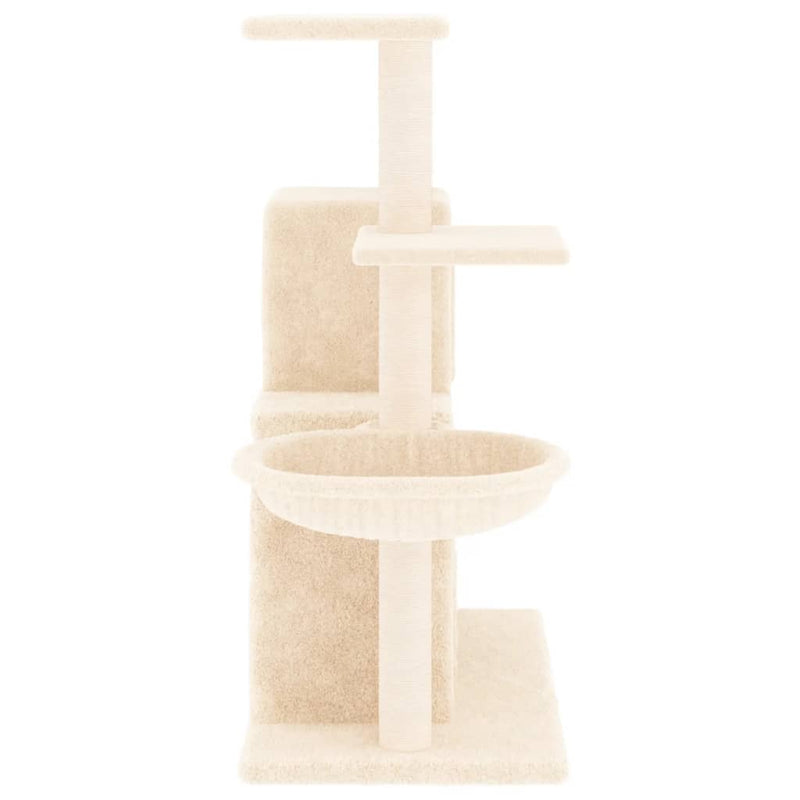 vidaXL Cat Tree with Sisal Scratching Posts Cream 166 cm