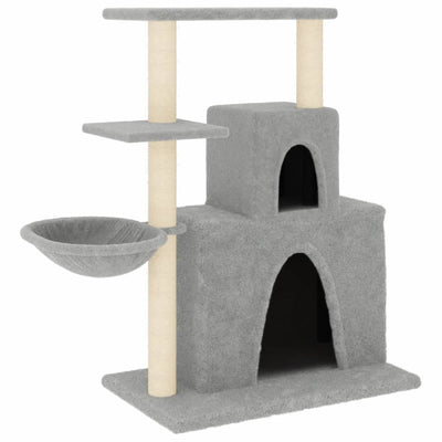 vidaXL Cat Tree with Sisal Scratching Posts Cream 166 cm
