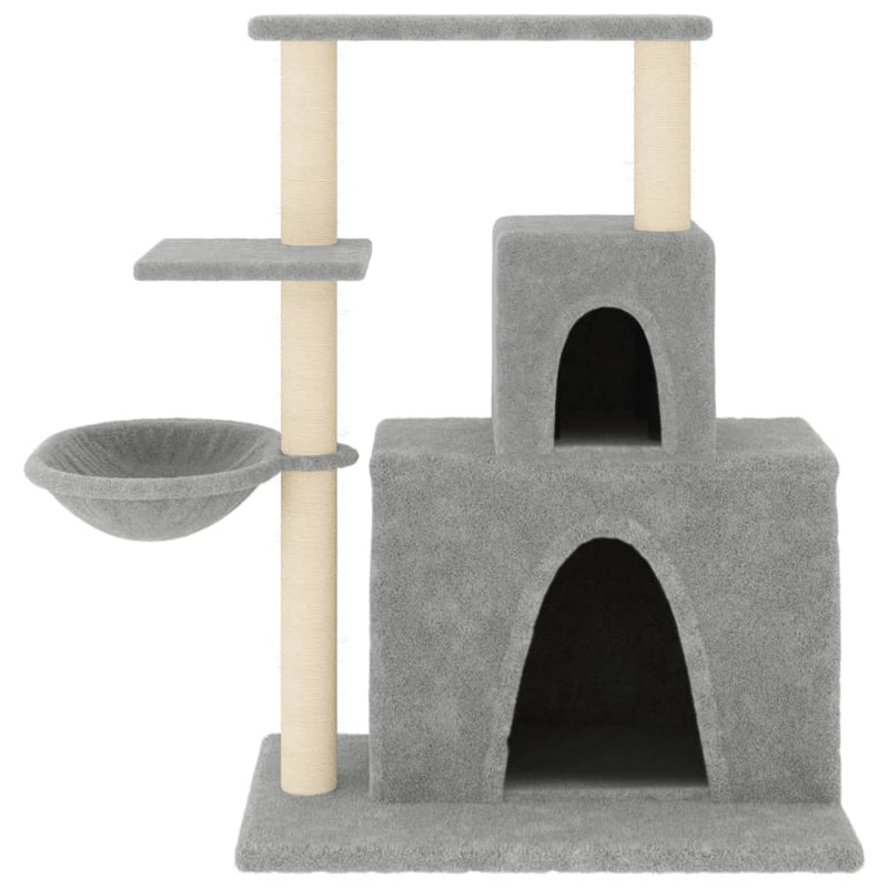 vidaXL Cat Tree with Sisal Scratching Posts Cream 166 cm