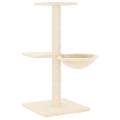 vidaXL Cat Tree with Sisal Scratching Posts Cream 72 cm