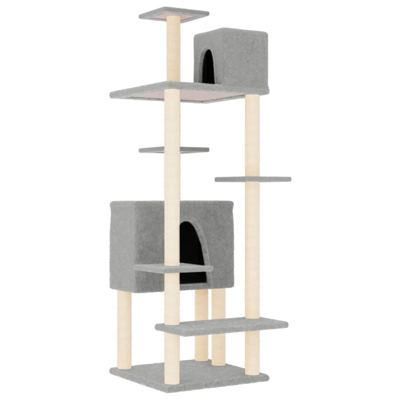vidaXL Cat Tree with Sisal Scratching Posts Cream 154 cm