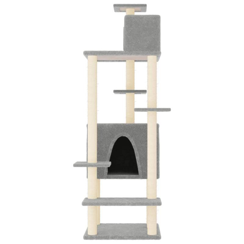 vidaXL Cat Tree with Sisal Scratching Posts Cream 154 cm