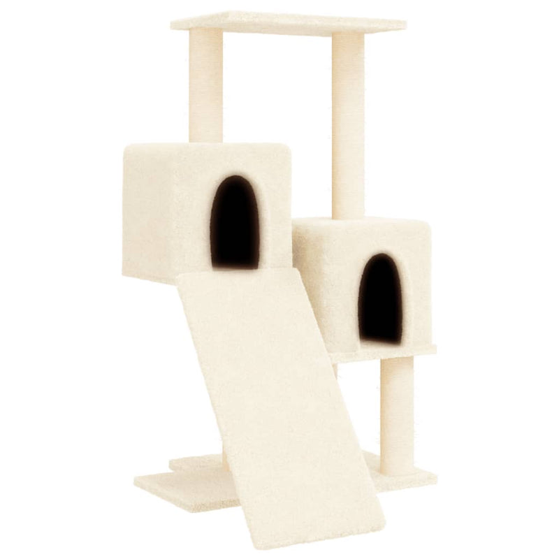 vidaXL Cat Tree with Sisal Scratching Posts Cream 82 cm