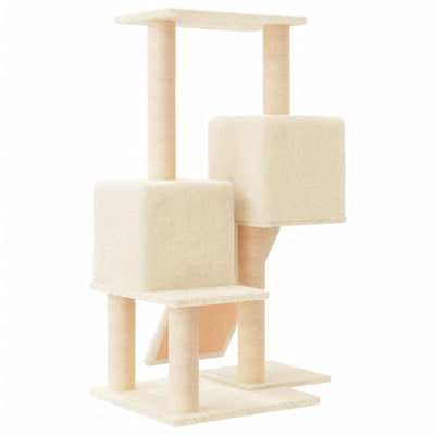 vidaXL Cat Tree with Sisal Scratching Posts Cream 82 cm