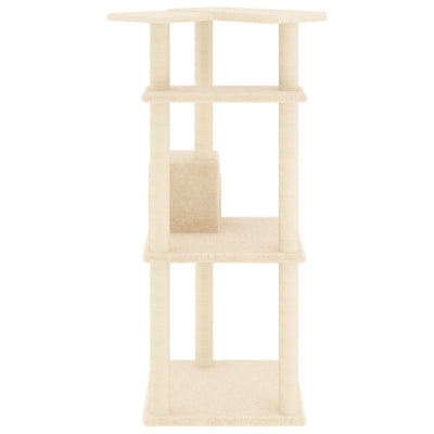 vidaXL Cat Tree with Sisal Scratching Posts Cream 123 cm