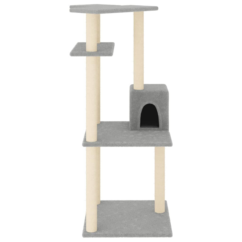 vidaXL Cat Tree with Sisal Scratching Posts Cream 123 cm