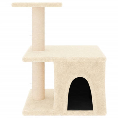 vidaXL Cat Tree with Sisal Scratching Posts Cream 123 cm