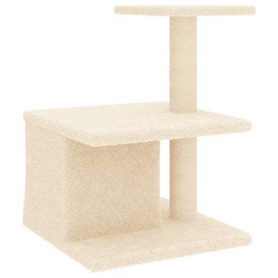 vidaXL Cat Tree with Sisal Scratching Posts Cream 123 cm