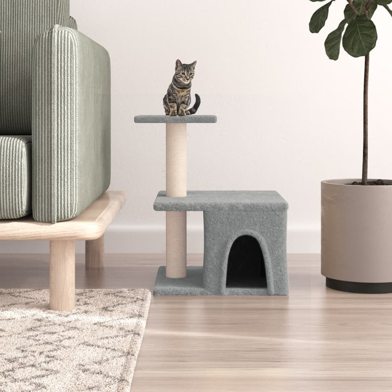vidaXL Cat Tree with Sisal Scratching Posts Cream 123 cm