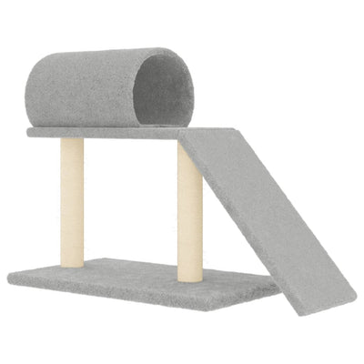 vidaXL Cat Scratching Posts with Tunnel and Ladder Cream 55.5 cm