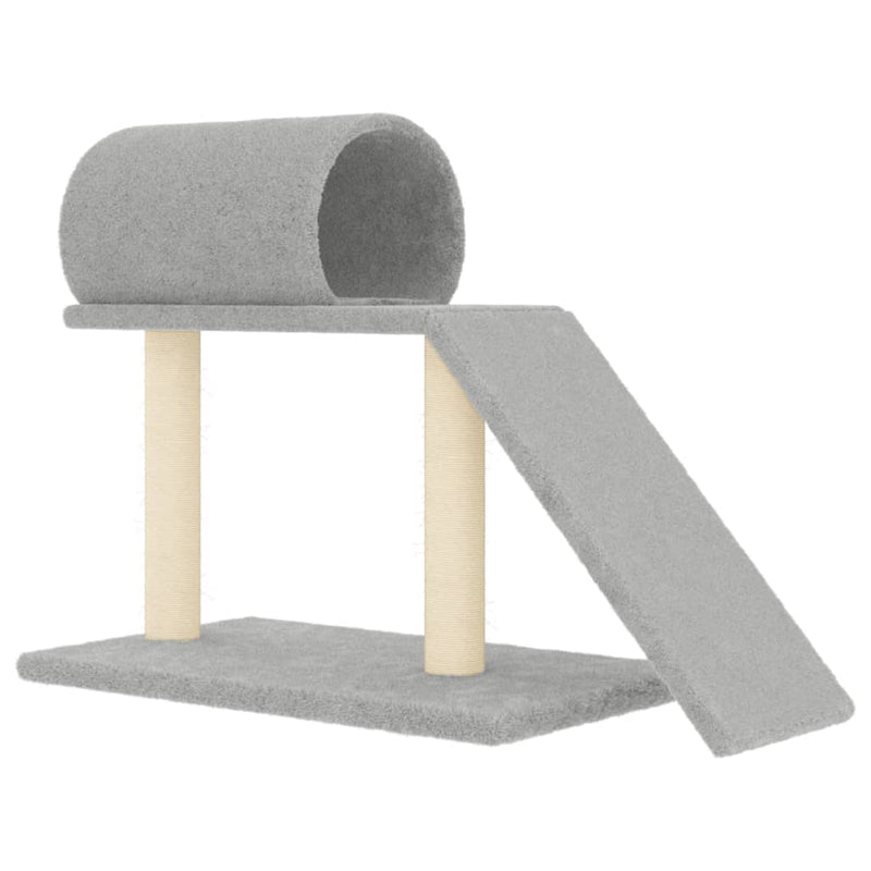 vidaXL Cat Scratching Posts with Tunnel and Ladder Cream 55.5 cm