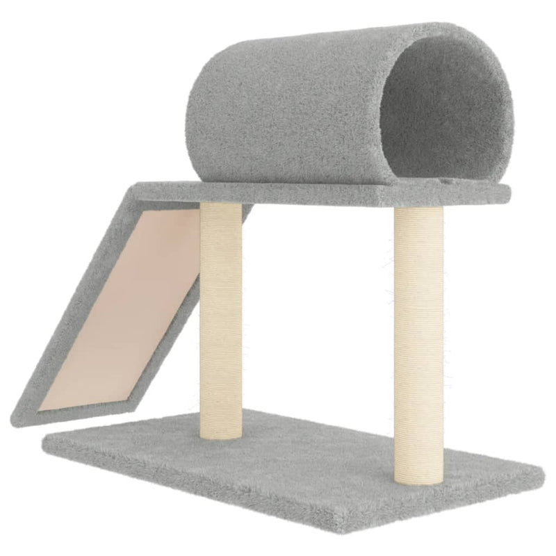 vidaXL Cat Scratching Posts with Tunnel and Ladder Cream 55.5 cm