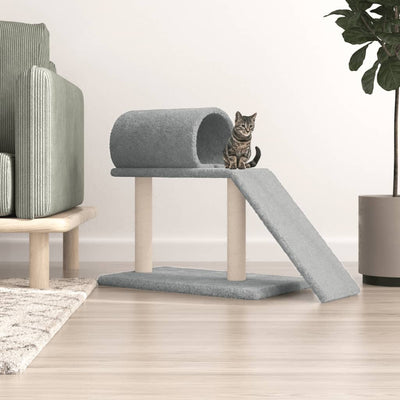 vidaXL Cat Scratching Posts with Tunnel and Ladder Cream 55.5 cm
