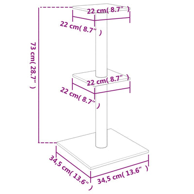 vidaXL Cat Tree with Sisal Scratching Posts Cream 85.5 cm