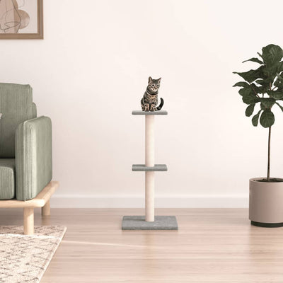 vidaXL Cat Tree with Sisal Scratching Posts Cream 85.5 cm