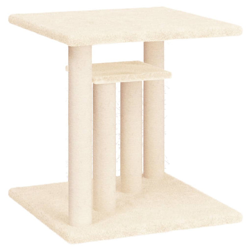 vidaXL Cat Scratching Posts with Platforms Cream 50 cm