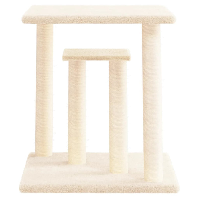 vidaXL Cat Scratching Posts with Platforms Cream 50 cm