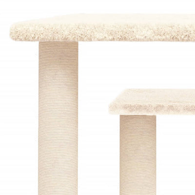 vidaXL Cat Scratching Posts with Platforms Cream 50 cm