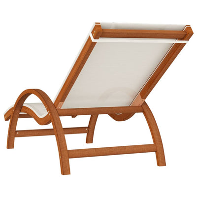 vidaXL Sun Lounger with Pillow Grey Textilene and Solid Wood Poplar