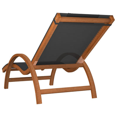vidaXL Sun Lounger with Pillow Grey Textilene and Solid Wood Poplar