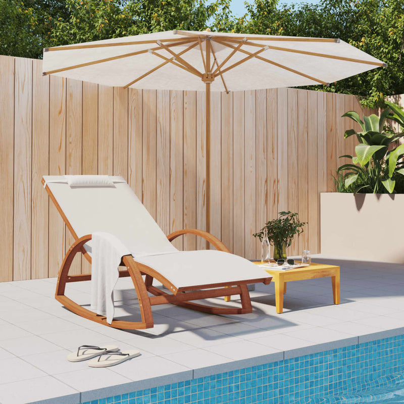 vidaXL Rocking Chair Grey Textilene and Solid Wood Poplar