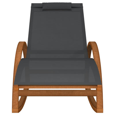 vidaXL Rocking Chair Grey Textilene and Solid Wood Poplar