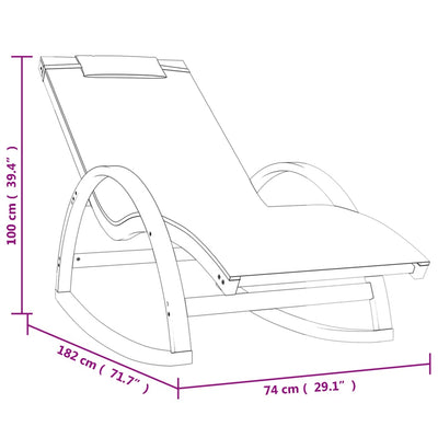 vidaXL Rocking Chair Grey Textilene and Solid Wood Poplar