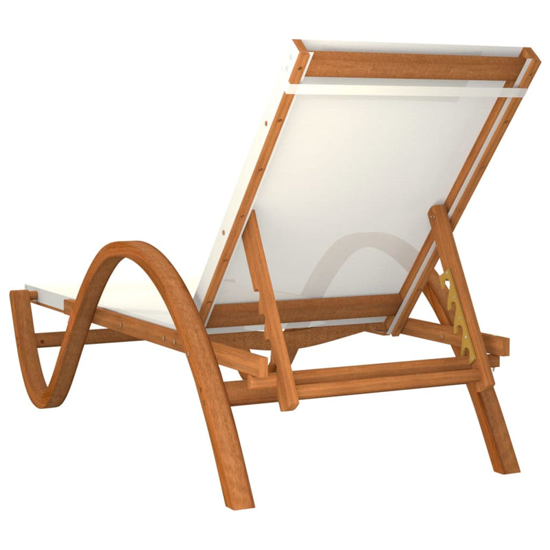 vidaXL Sun Lounger with Pillow Grey Textilene and Solid Wood Poplar