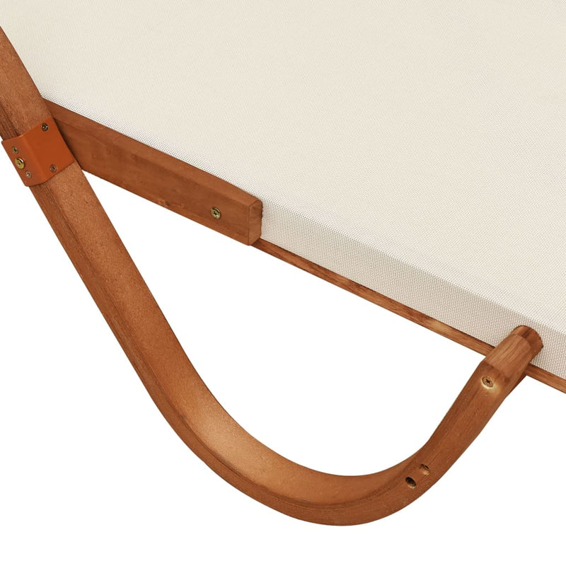 vidaXL Sun Lounger with Canopy Grey Textilene and Solid Wood Poplar