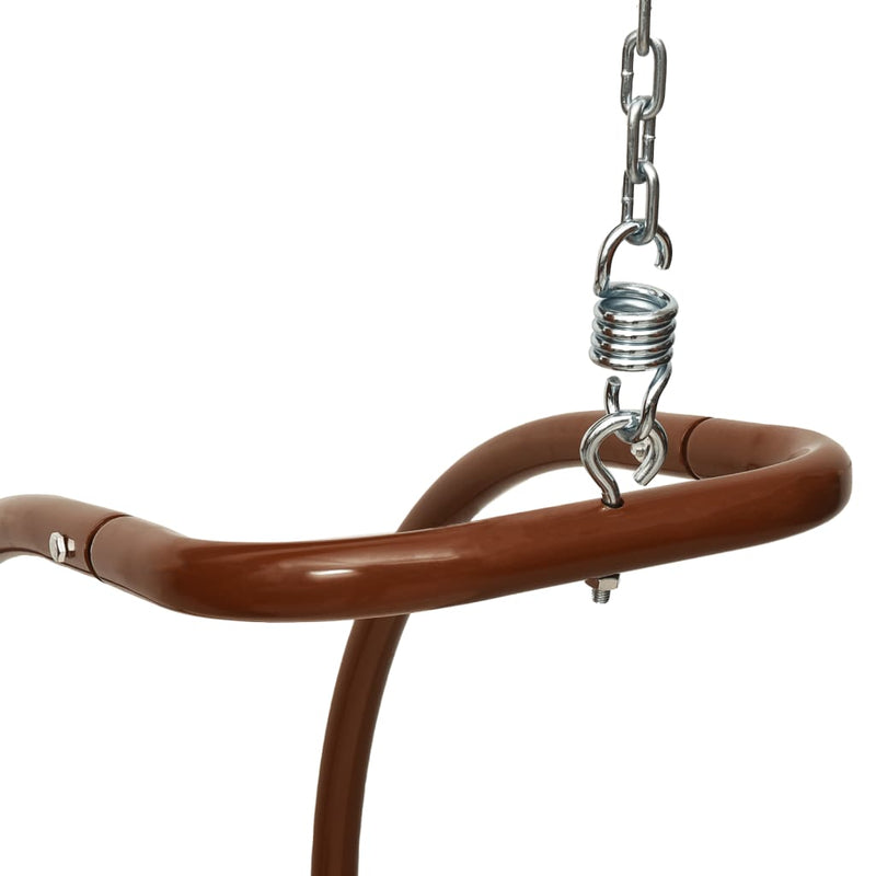 vidaXL Swing Chair with Cushion Fabric and Solid Wood Poplar