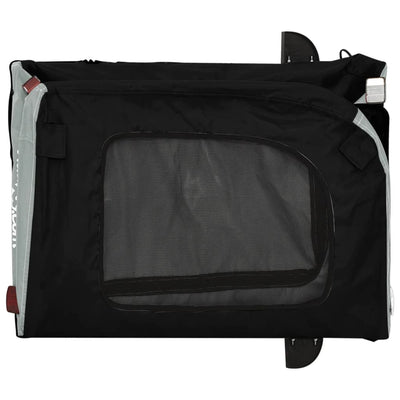 vidaXL Pet Bike Trailer Grey and Black Oxford Fabric&Iron