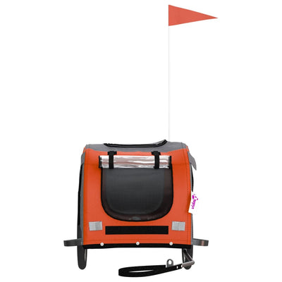 vidaXL Pet Bike Trailer Grey and Black Oxford Fabric&Iron