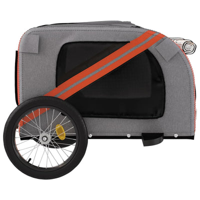 vidaXL Pet Bike Trailer Grey and Black Oxford Fabric&Iron