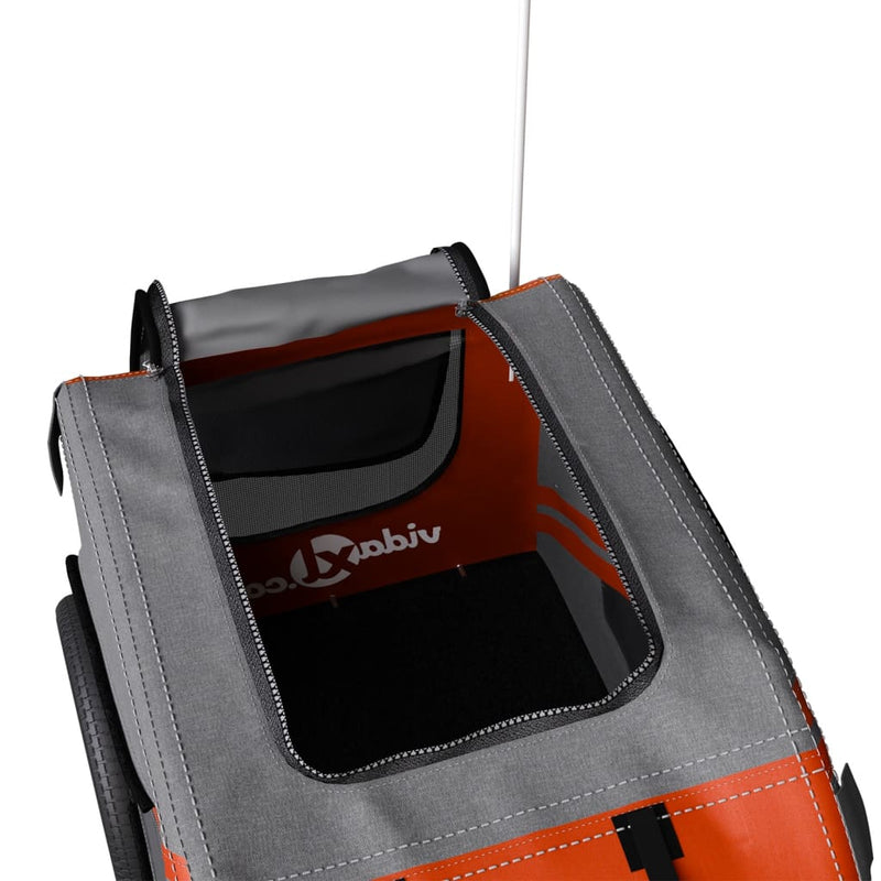 vidaXL Pet Bike Trailer Grey and Black Oxford Fabric&Iron