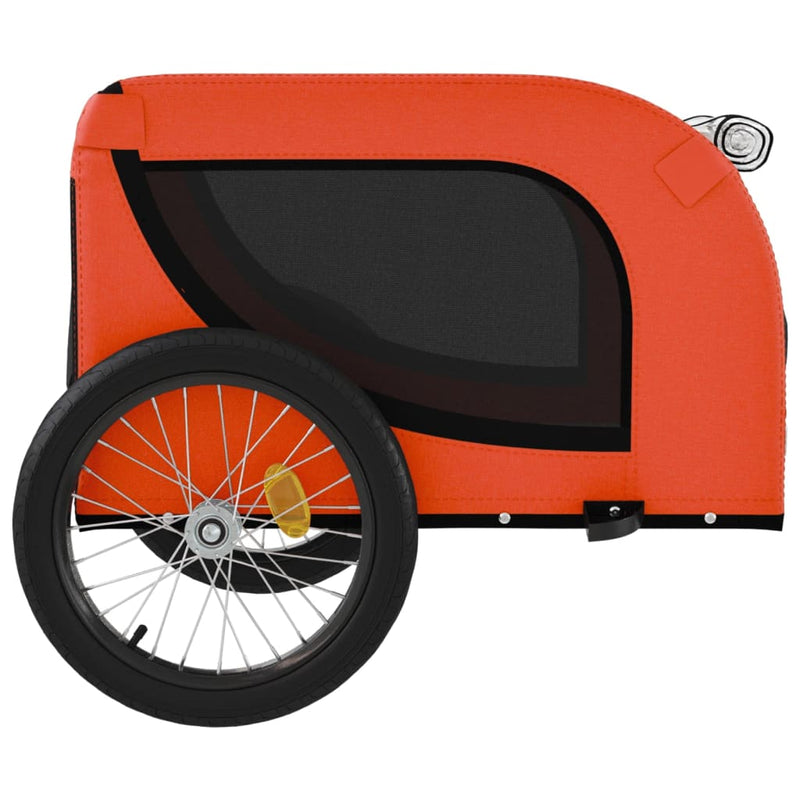 vidaXL Pet Bike Trailer Grey and Black Oxford Fabric and Iron