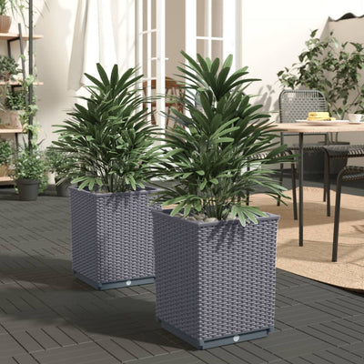 vidaXL Planters 4 pcs Black 30x30x37 cm Polypropylene