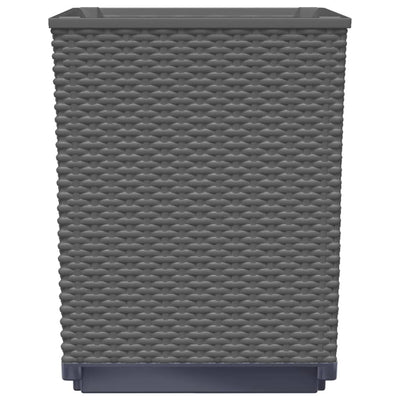 vidaXL Planters 4 pcs Black 30x30x37 cm Polypropylene