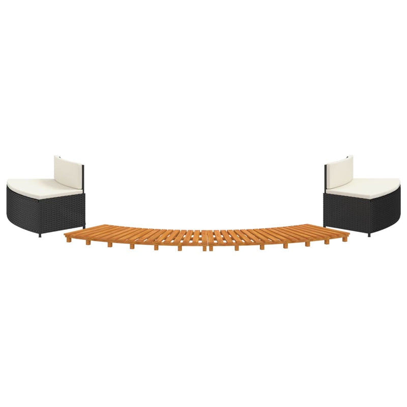 vidaXL Hot Tub Surround Grey Poly Rattan and Solid Wood Acacia