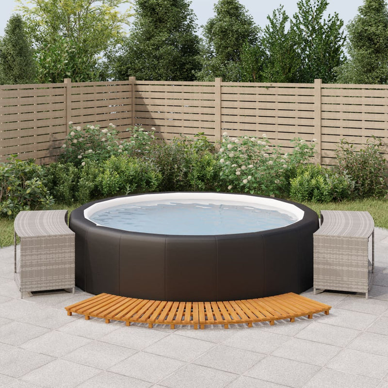 vidaXL Hot Tub Surround Black Poly Rattan and Solid Wood Acacia