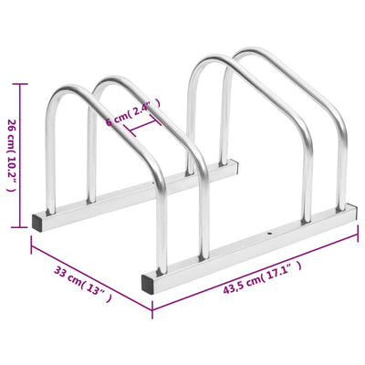 vidaXL Bike Rack for 5 Bikes Galvanised Steel