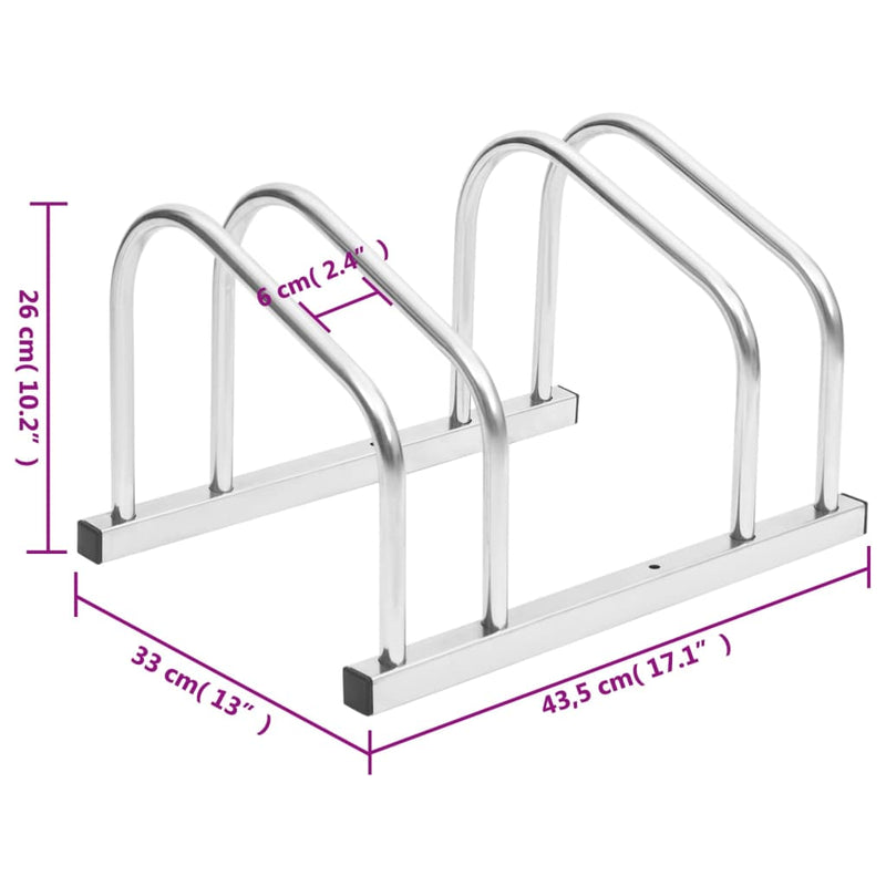 vidaXL Bike Rack for 5 Bikes Galvanised Steel