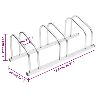 vidaXL Bike Rack for 5 Bikes Galvanised Steel