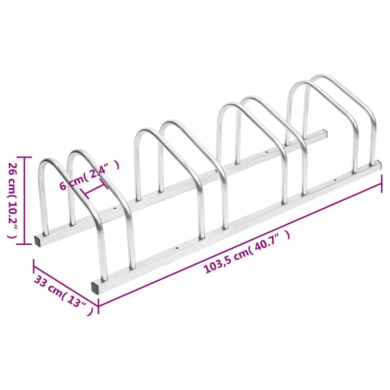 vidaXL Bike Rack for 5 Bikes Galvanised Steel