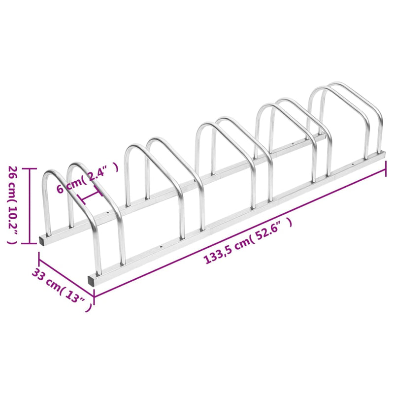 vidaXL Bike Rack for 5 Bikes Galvanised Steel