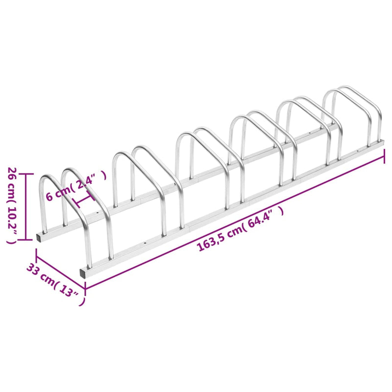 vidaXL Bike Rack for 5 Bikes Galvanised Steel