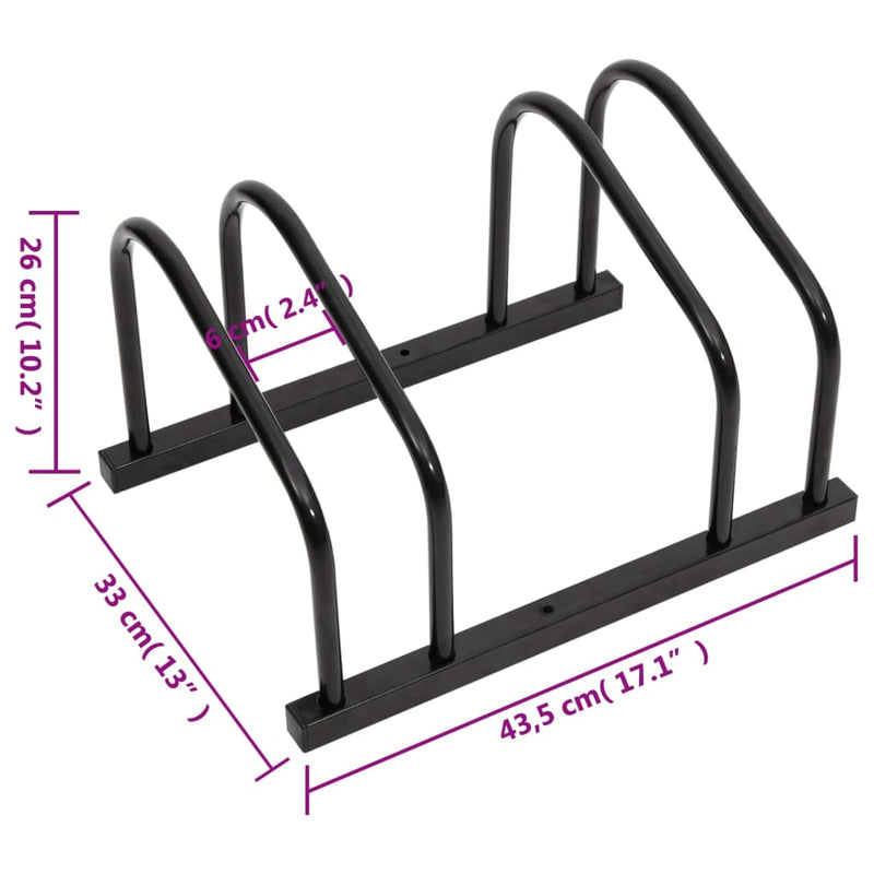 vidaXL Bike Rack for 4 Bikes Black Steel