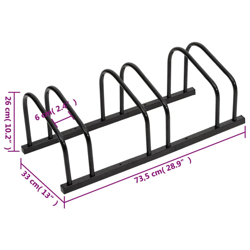 vidaXL Bike Rack for 4 Bikes Black Steel
