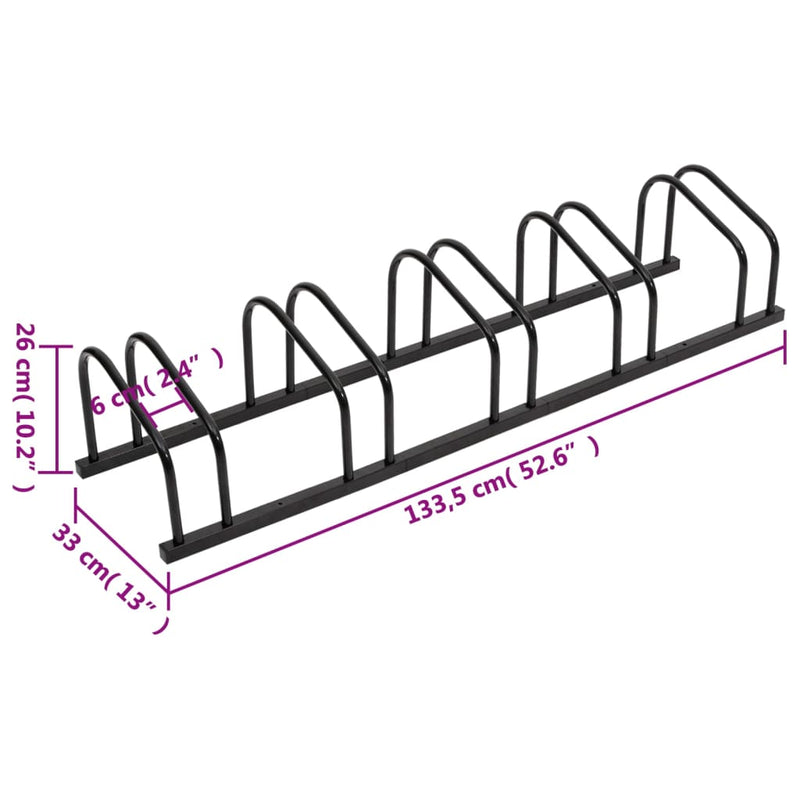 vidaXL Bike Rack for 4 Bikes Black Steel